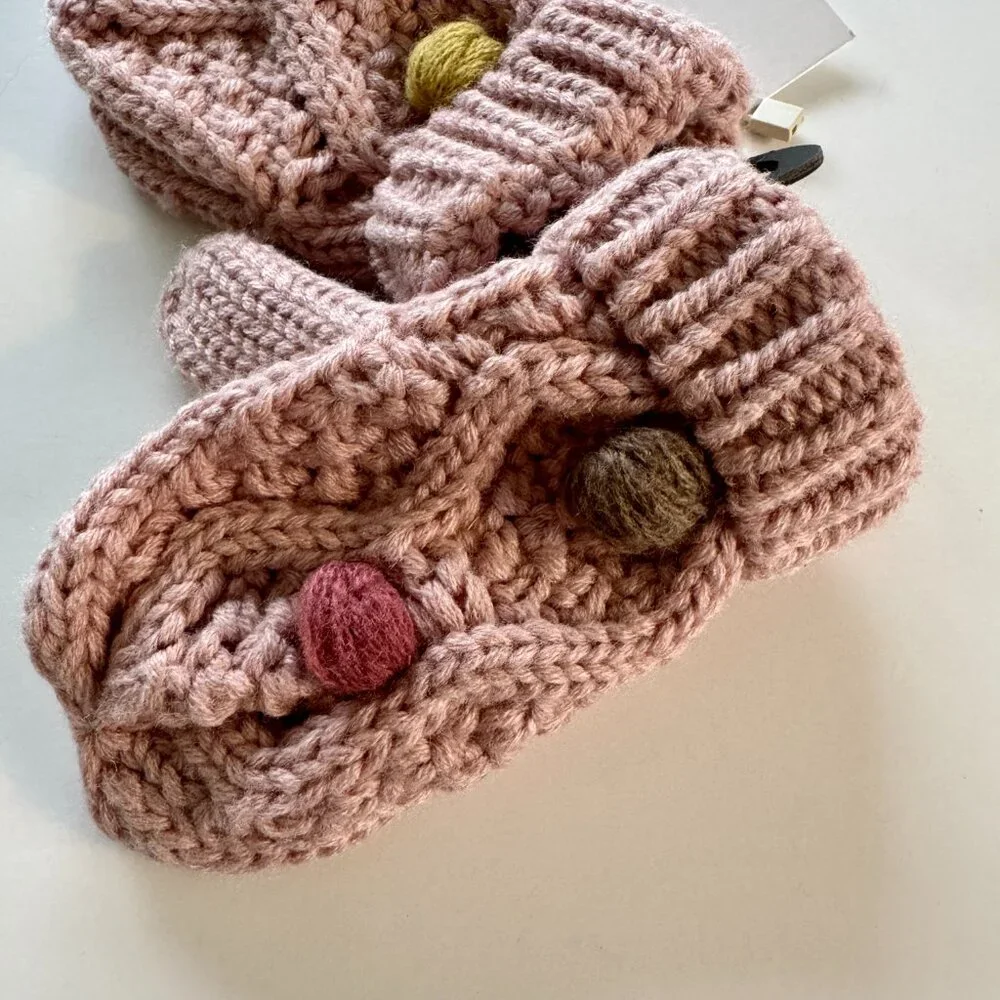 ZARA Knit Mittens | Blush Pink w/ Felt Dot Detail | 3–6Y | NWT (new with tags)